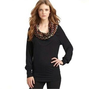 Missoni Multicolor Honeycomb Cowl Neck
Black Lightweight Stretchy Top In Medium